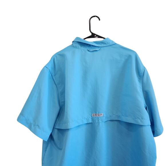 Real Tree Fishing Short Sleeve Vented Fishing Shirt Button Up Turquoise Size XL - Picture 7 of 11